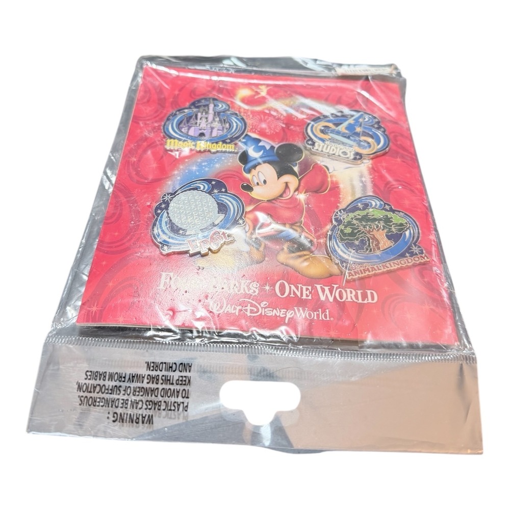 Disney Pin Set Walt Disney World Four Parks One World Sorcerer Mickey NIP New‎
